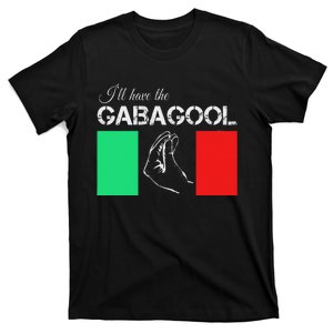 Italiano Gabagool Capicola Italian Slang Italy Flag T-Shirt