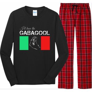 Italiano Gabagool Capicola Italian Slang Italy Flag Long Sleeve Pajama Set