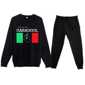 Italiano Gabagool Capicola Italian Slang Italy Flag Premium Crewneck Sweatsuit Set