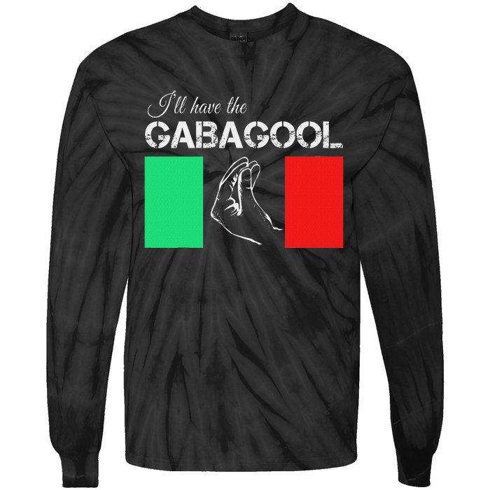 Italiano Gabagool Capicola Italian Slang Italy Flag Tie-Dye Long Sleeve Shirt