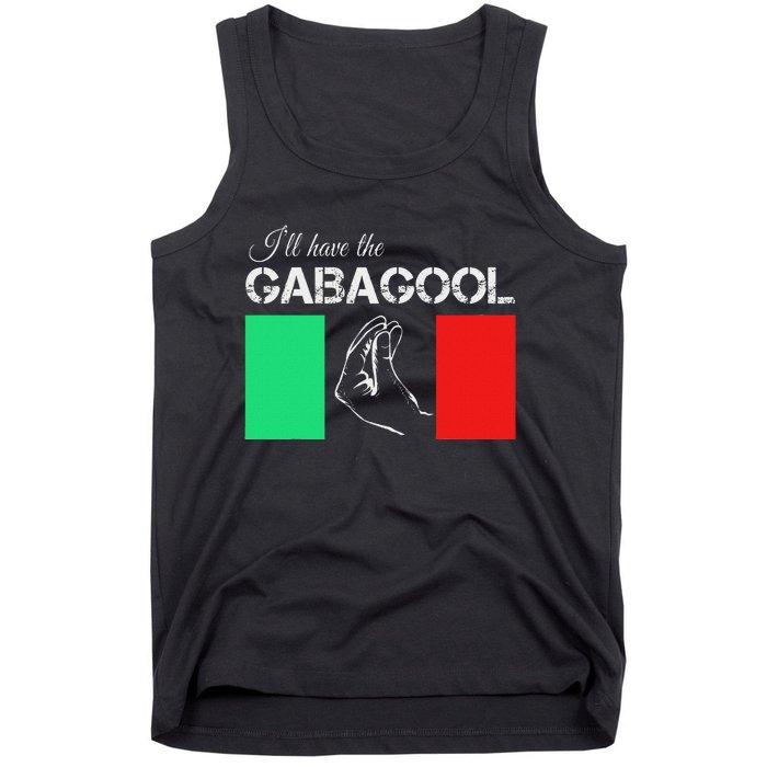 Italiano Gabagool Capicola Italian Slang Italy Flag Tank Top