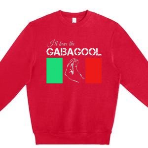 Italiano Gabagool Capicola Italian Slang Italy Flag Premium Crewneck Sweatshirt