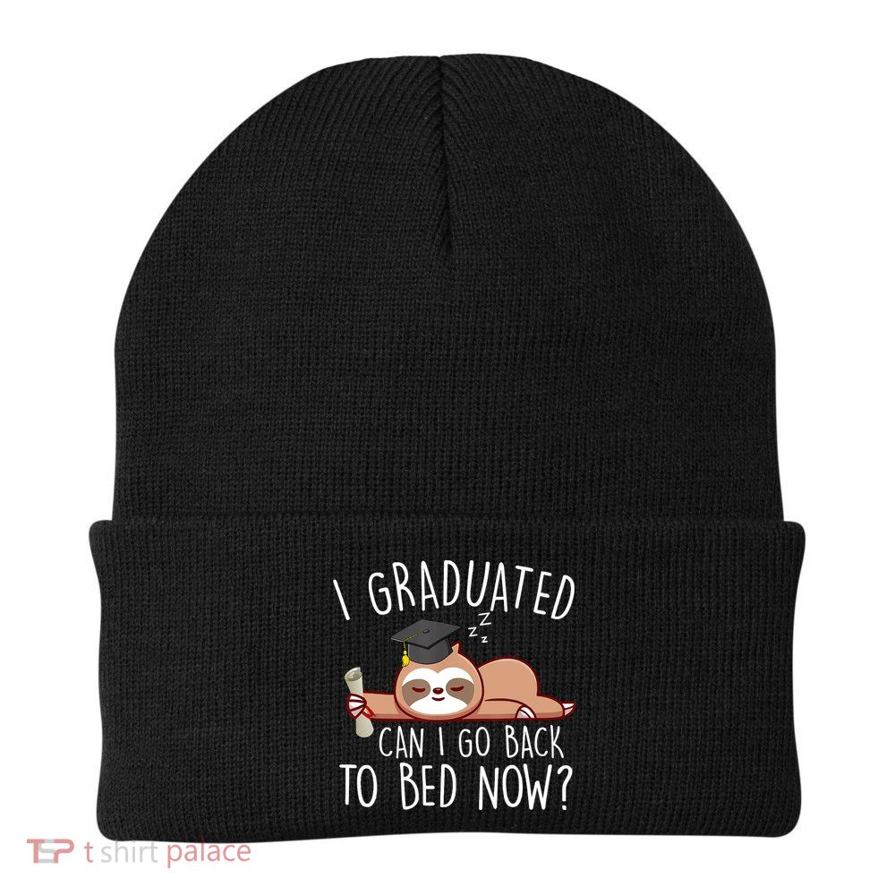 I Graduated Can I Go Back To Bed Now Funny Graduation Beanie