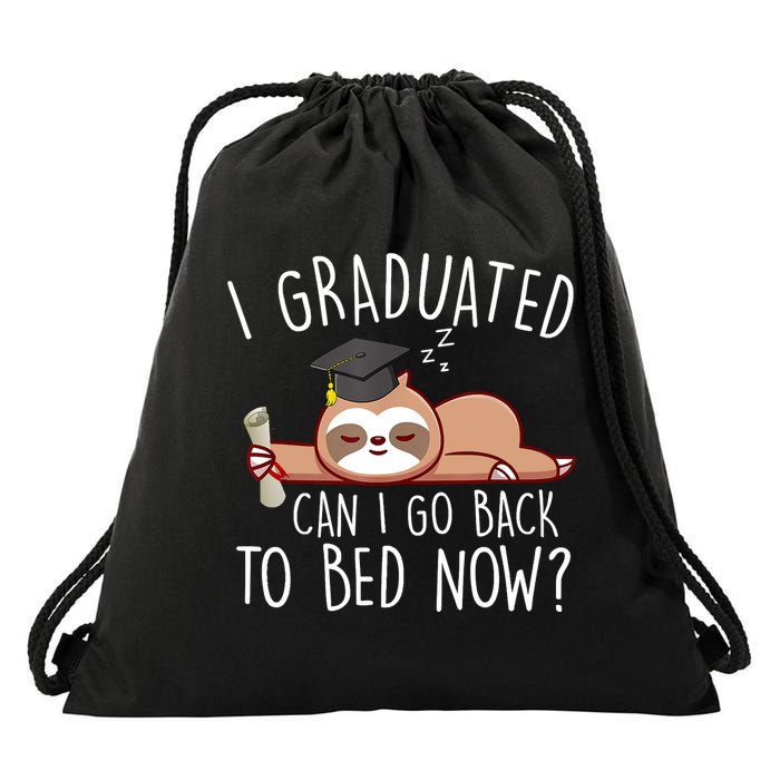 I Graduated Can I Go Back To Bed Now Funny Graduation Drawstring Bag