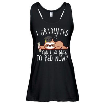 I Graduated Can I Go Back To Bed Now Funny Graduation Ladies Essential Flowy Tank