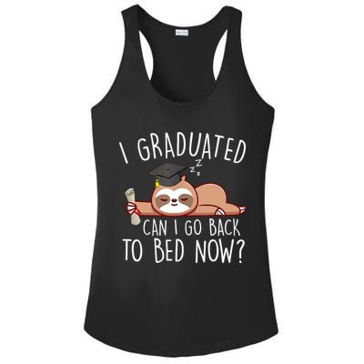 I Graduated Can I Go Back To Bed Now Funny Graduation Ladies PosiCharge Competitor Racerback Tank