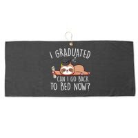 I Graduated Can I Go Back To Bed Now Funny Graduation Large Microfiber Waffle Golf Towel