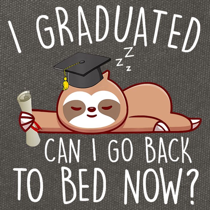 I Graduated Can I Go Back To Bed Now Funny Graduation Cotton Canvas Backpack