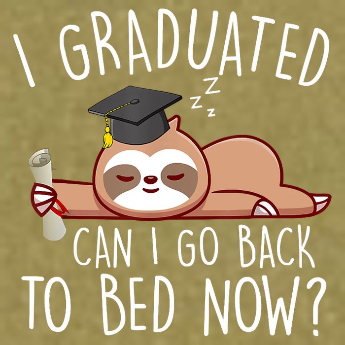I Graduated Can I Go Back To Bed Now Funny Graduation Garment-Dyed Women's Muscle Tee