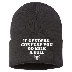 If Genders Confuse You Go Milk A Bull Sustainable Knit Beanie