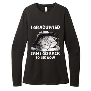 I Graduated Can I Go Back To Bed Now Graduation Cat lover Womens CVC Long Sleeve Shirt