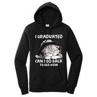 I Graduated Can I Go Back To Bed Now Graduation Cat lover Women's Pullover Hoodie