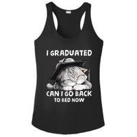 I Graduated Can I Go Back To Bed Now Graduation Cat lover Ladies PosiCharge Competitor Racerback Tank