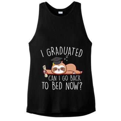 I Graduated Can I Go Back To Bed Now Funny Graduation Ladies PosiCharge Tri-Blend Wicking Tank