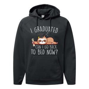 I Graduated Can I Go Back To Bed Now Funny Graduation Performance Fleece Hoodie