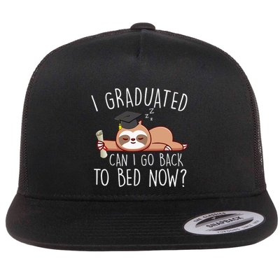 I Graduated Can I Go Back To Bed Now Funny Graduation Flatbill Hat