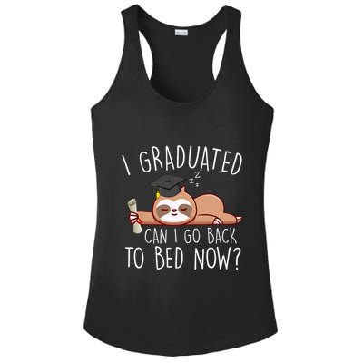 I Graduated Can I Go Back To Bed Now Funny Graduation Ladies PosiCharge Competitor Racerback Tank