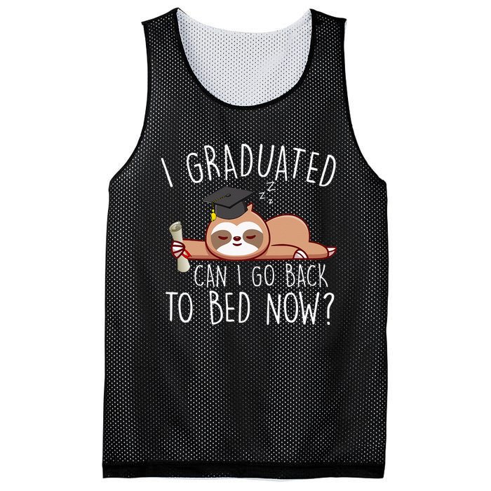 I Graduated Can I Go Back To Bed Now Funny Graduation Mesh Reversible Basketball Jersey Tank