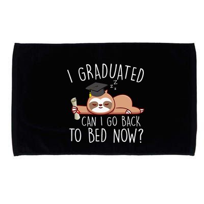 I Graduated Can I Go Back To Bed Now Funny Graduation Microfiber Hand Towel