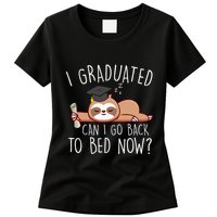 I Graduated Can I Go Back To Bed Now Funny Graduation Womens T-Shirt