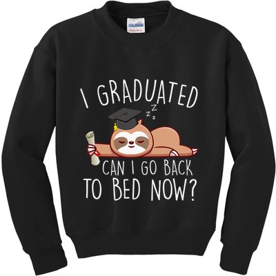 I Graduated Can I Go Back To Bed Now Funny Graduation Kids Sweatshirt