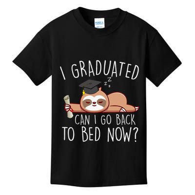 I Graduated Can I Go Back To Bed Now Funny Graduation Kids T-Shirt