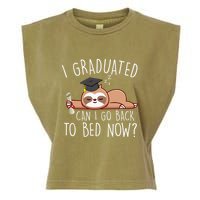 I Graduated Can I Go Back To Bed Now Funny Graduation Garment-Dyed Women's Muscle Tee