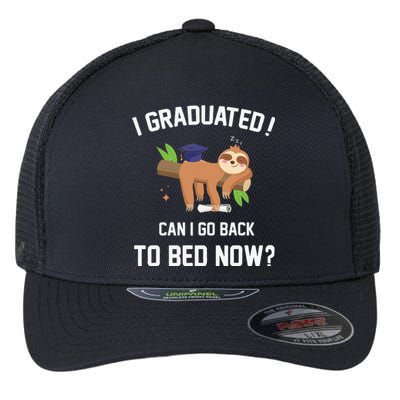 I Graduated Can I Go Back To Bed Now Graduation Flexfit Unipanel Trucker Cap