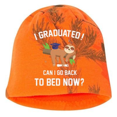 I Graduated Can I Go Back To Bed Now Graduation Kati - Camo Knit Beanie