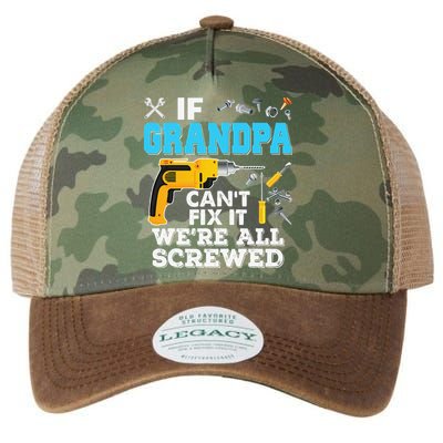 If Grandpa Cant Fix It Were All Screwed Father Day Legacy Tie Dye Trucker Hat