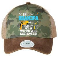 If Grandpa Cant Fix It Were All Screwed Father Day Legacy Tie Dye Trucker Hat