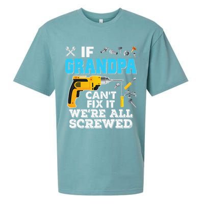 If Grandpa Cant Fix It Were All Screwed Father Day Sueded Cloud Jersey T-Shirt