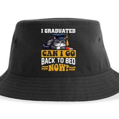 I Graduated Can I Go Back To Bed Now 2024 Graduation Sustainable Bucket Hat