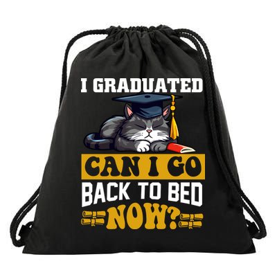 I Graduated Can I Go Back To Bed Now 2024 Graduation Drawstring Bag