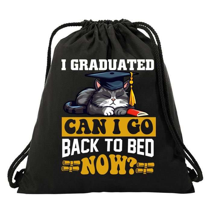 I Graduated Can I Go Back To Bed Now 2024 Graduation Drawstring Bag