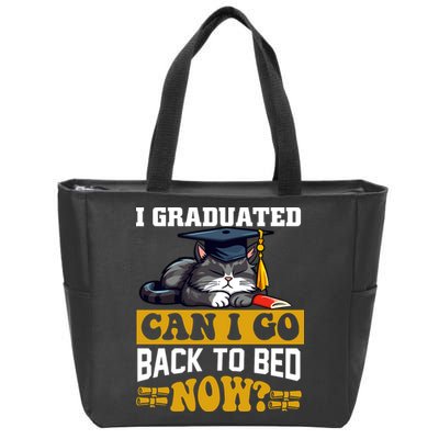 I Graduated Can I Go Back To Bed Now 2024 Graduation Zip Tote Bag