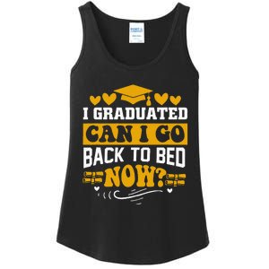 I Graduated Can I Go Back To Bed Now Ladies Essential Tank