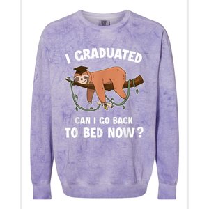 I Graduated Can I Go Back To Bed Now Graduation Colorblast Crewneck Sweatshirt