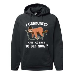 I Graduated Can I Go Back To Bed Now Graduation Performance Fleece Hoodie