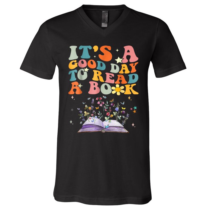 ItS Good Day To Read Book Funny Library Reading Books Lover V-Neck T-Shirt