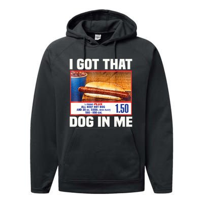 I Gotthat Dog In Me Funny Hotdogs Combo 4th Of July Dad Mom Performance Fleece Hoodie