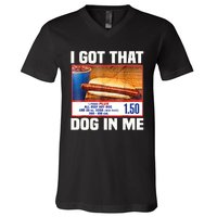 I Gotthat Dog In Me Funny Hotdogs Combo 4th Of July Dad Mom V-Neck T-Shirt