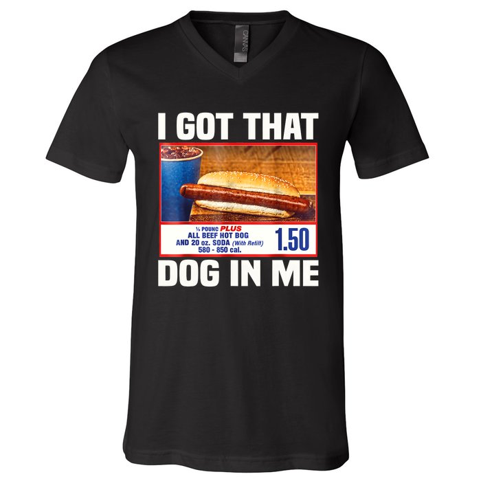 I Gotthat Dog In Me Funny Hotdogs Combo 4th Of July Dad Mom V-Neck T-Shirt