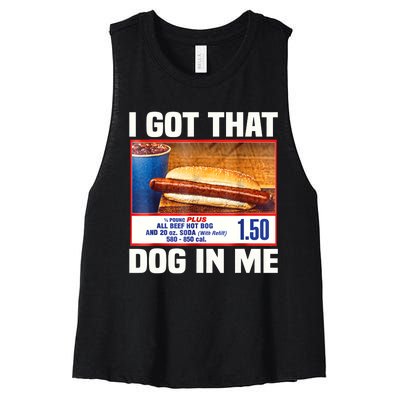 I Gotthat Dog In Me Funny Hotdogs Combo 4th Of July Dad Mom Women's Racerback Cropped Tank