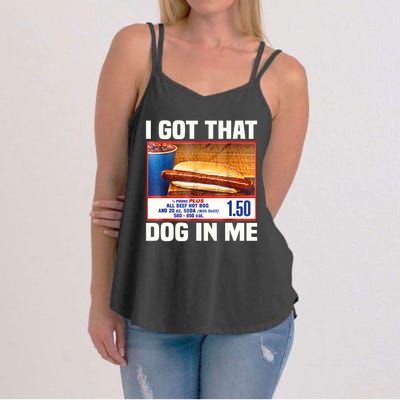 I Gotthat Dog In Me Funny Hotdogs Combo 4th Of July Dad Mom Women's Strappy Tank