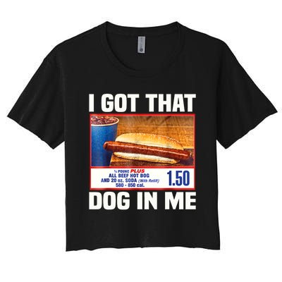 I Gotthat Dog In Me Funny Hotdogs Combo 4th Of July Dad Mom Women's Crop Top Tee