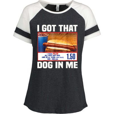 I Gotthat Dog In Me Funny Hotdogs Combo 4th Of July Dad Mom Enza Ladies Jersey Colorblock Tee