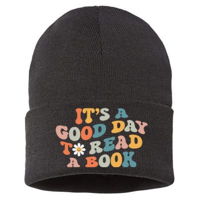 It's Good Day To Read Book Funny Library Reading Lovers (1) Sustainable Knit Beanie