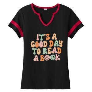 It's Good Day To Read Book Funny Library Reading Lovers Ladies Halftime Notch Neck Tee