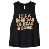 It's Good Day To Read Book Funny Library Reading Lovers Women's Racerback Cropped Tank